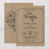 westerne huwelijksuitnodigingen kaart (Voorkant / Achterkant)