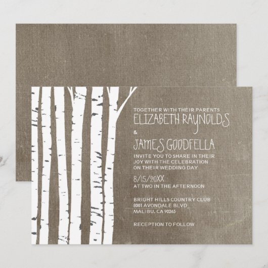 Westerne huwelijksuitnodigingen kaart (Voorkant / Achterkant)