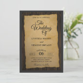 westerne huwelijksuitnodigingen voor hout kaart (Staand voorkant)