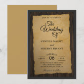 westerne huwelijksuitnodigingen voor hout kaart (Voorkant / Achterkant)