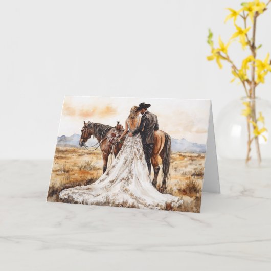 Westerne huwelijkszegeningen voor liefde en vreugd kaart (Gele Bloem)