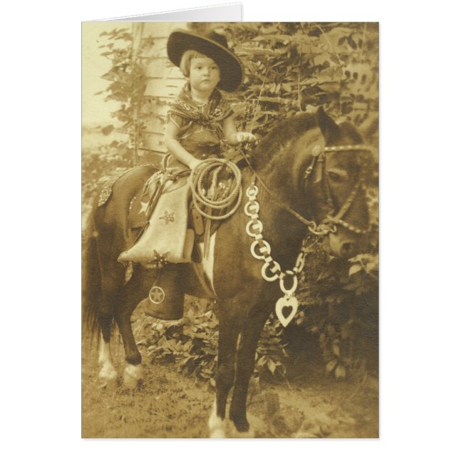  Westerne jonge cowgirl op het paard (Voorkant)