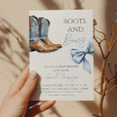 Westerne Jongensschoenen en Bogen Blauw Baby showe Kaart