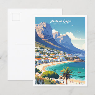 Westerne Kaap Zuid-Afrika Illustratie Reizen Briefkaart