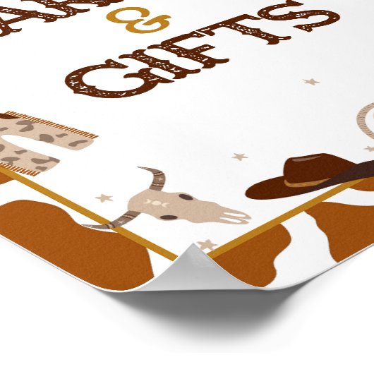 Westerne Kaarten & Cadeaubordje Poster (Hoek)