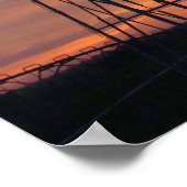 Westerne Kansas Sunset en Windmill Poster (Hoek)