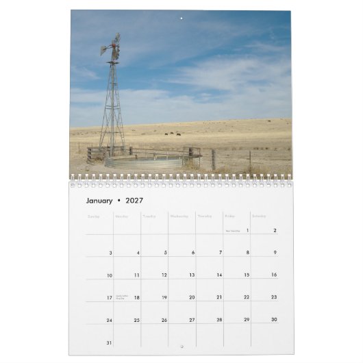 Westerne Kansas Windmills 2012-2013 Kalender (Jan 2027)