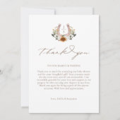 Westerne kant Bloemen Hoefijzer Baby Foto Bedankkaart (Achterkant)