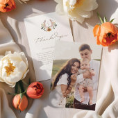 Westerne kant Bloemen Hoefijzer Baby Foto Bedankkaart