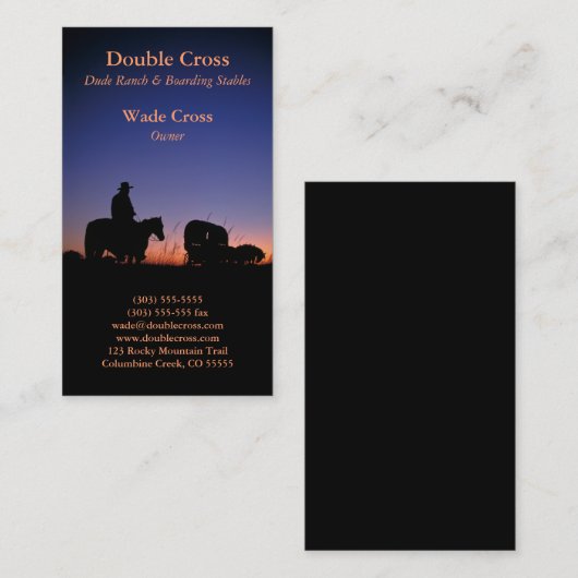 Westerne Kerel Ranch Visitekaartje (Voorkant / Achterkant)
