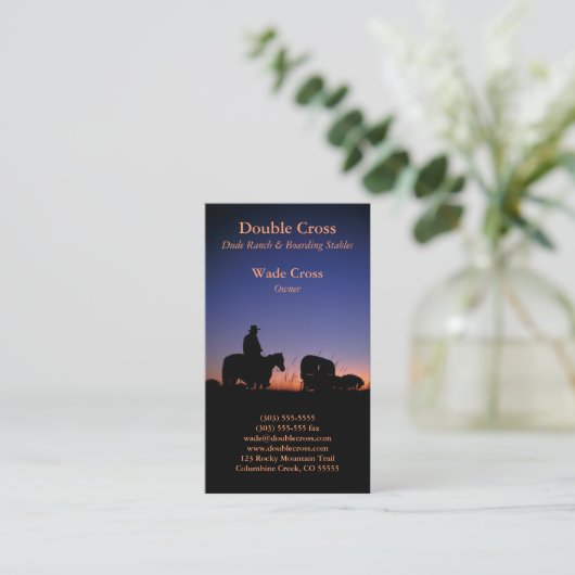 Westerne Kerel Ranch Visitekaartje (Staand voorkant)