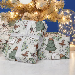 Westerne kerst cadeaupapier