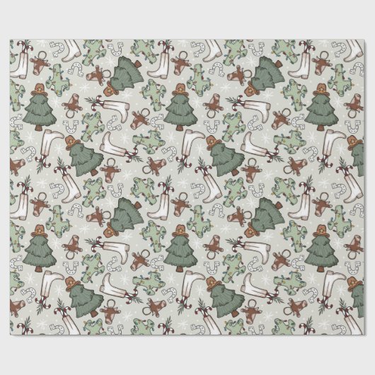 Westerne kerst cadeaupapier (Vlak)
