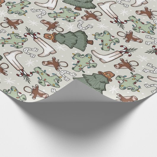 Westerne kerst cadeaupapier (Hoek)