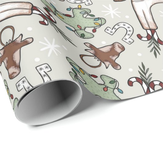 Westerne kerst cadeaupapier (Rol Hoek)