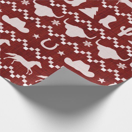 Westerne kerst cadeaupapier (Hoek)