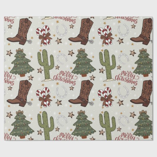Westerne kerst cadeaupapier (Vlak)