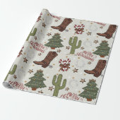 Westerne kerst cadeaupapier (Uitgerold)