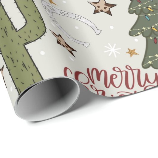 Westerne kerst cadeaupapier (Rol Hoek)
