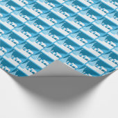 Westerne kerst cowboy bidden cadeaupapier (Hoek)