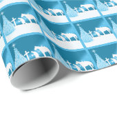 Westerne kerst cowboy bidden cadeaupapier (Rol Hoek)