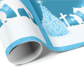 Westerne kerst cowboy bidden cadeaupapier (Rol Hoek)