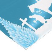 westerne kerst cowboy bidden winter scène korte tafelloper (Hoek)