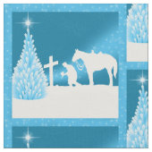 Westerne kerst cowboy bidstof stof (Close Up)