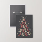 Westerne Kerst Cowboy Boot Tree Cowgirl Laarzen Button (Voorkant / Achterkant)