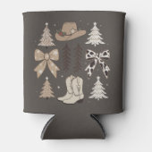 Westerne Kerst Cowboy Country Rodeo esthetiek Blikjeskoeler (Voorkant)