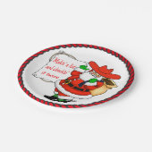 Westerne kerst cowboy santa met lijst papieren bordje (Gekanteld)