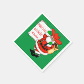 Westerne kerst cowboy santa met lijst servetten (Hoek)