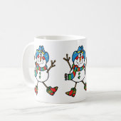 Westerne kerst cowboy sneeuwman met Pet Koffiemok (Voorkant links)
