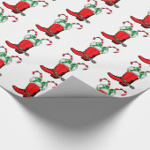 Westerne kerst cowboylaars met snoepjes cadeaupapier (Hoek)