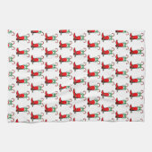 Westerne kerst cowboylaars met snoepjes theedoek (Horizontaal)