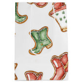 Westerne Kerst Cowgirl Cowboy Boots Medium Cadeauzakje (Achterkant)