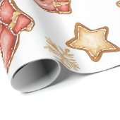 Westerne Kerst Cowgirl Cowboy Cadeaupapier (Rol Hoek)