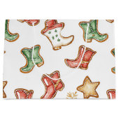 Westerne Kerst Cowgirl Cowboy Christmas Groot Cadeauzakje (Voorkant)