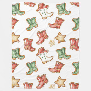 Westerne Kerst Cowgirl Cowboy Fleece Deken
