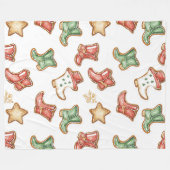 Westerne Kerst Cowgirl Cowboy Fleece Deken (Voorkant (Horizontaal))