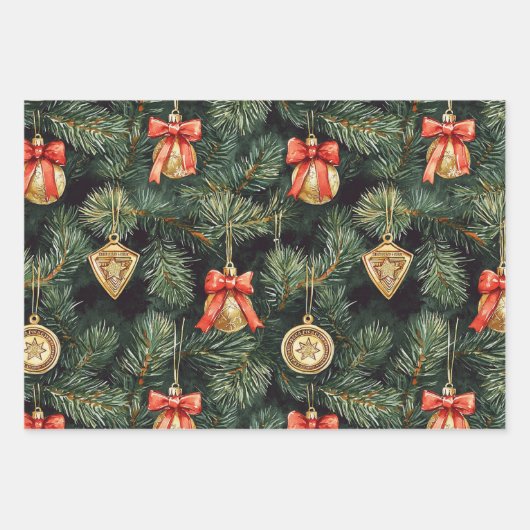 Westerne Kerst Cowgirl Cowboy Inpakpapier Vel (Voorkant 3)