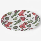 Westerne Kerst Cowgirl Laarzen Howdy Christmas Papieren Bordje (Gekanteld)