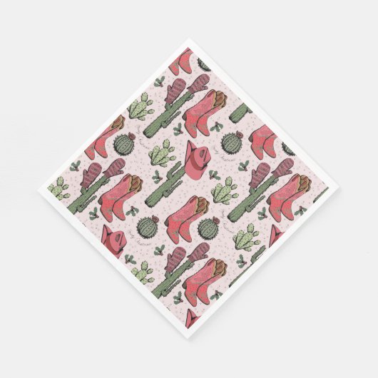 Westerne Kerst Cowgirl Laarzen Howdy Christmas Servet (Hoek)