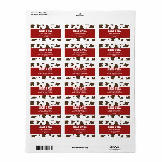 Westerne kerst etiket (Full Sheet)