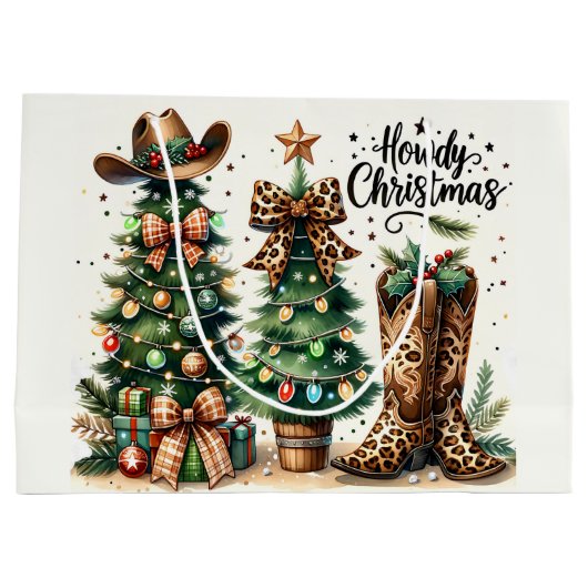 Westerne kerst groot cadeauzakje (Achterkant)