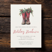 Westerne Kerst Hoedown Party Boots Holiday Kaart