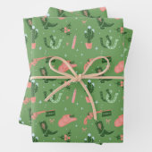 Westerne kerst inpakpapier vel (In situ)