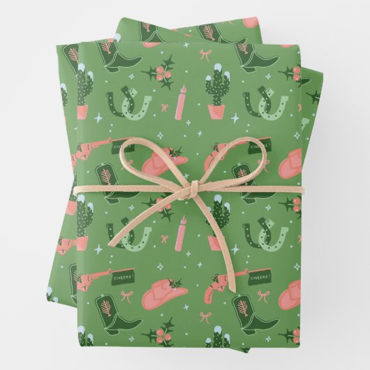 Westerne kerst inpakpapier vel (In situ)