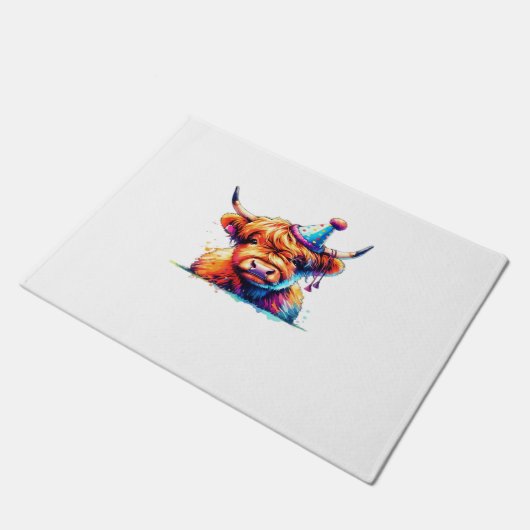 Westerne Kerst Koe Essential T-shirt Deurmat (Schuin)