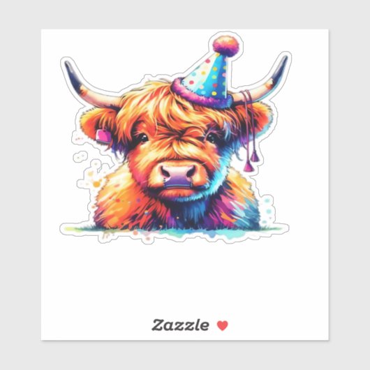 Westerne Kerst Koe Essential T-shirt Sticker (Vel)